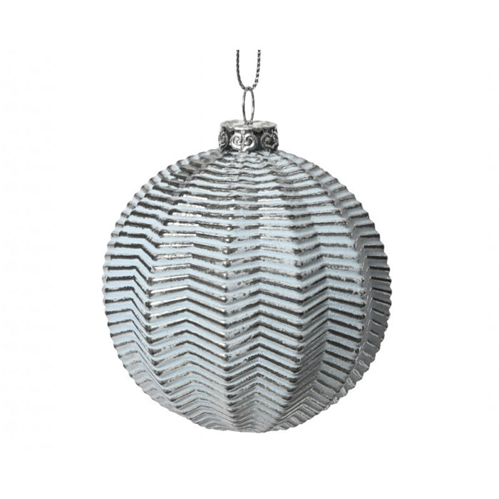 Bauble Blue With Wavy Lines