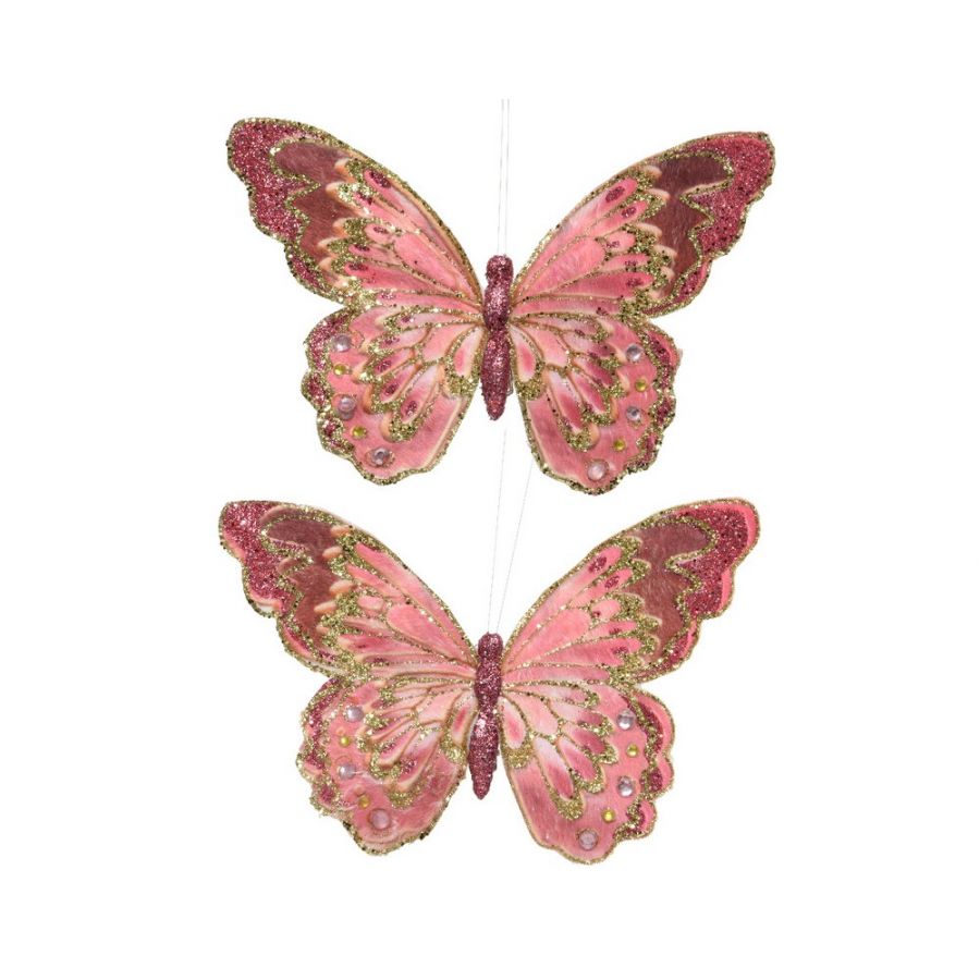 Fabric Butterfly On Clip 2 Pack