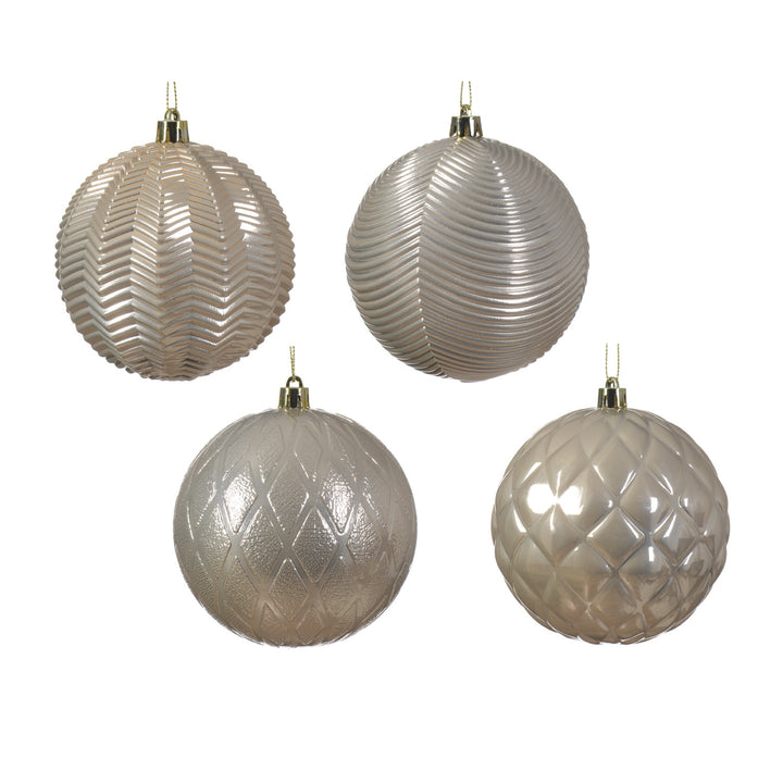 10cm Bauble Shatterproof Pearl