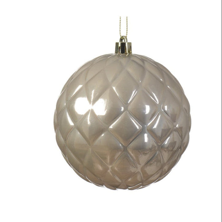 10cm Bauble Shatterproof Pearl