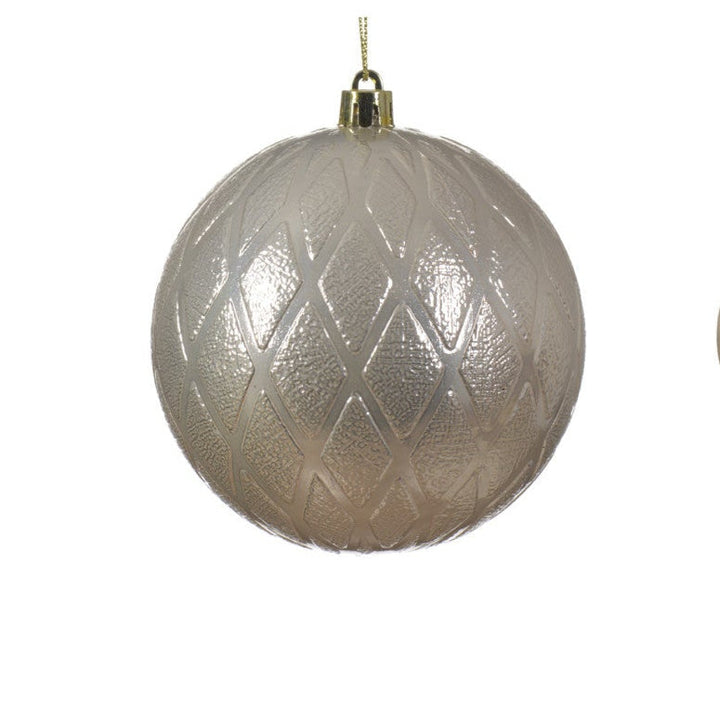 10cm Bauble Shatterproof Pearl