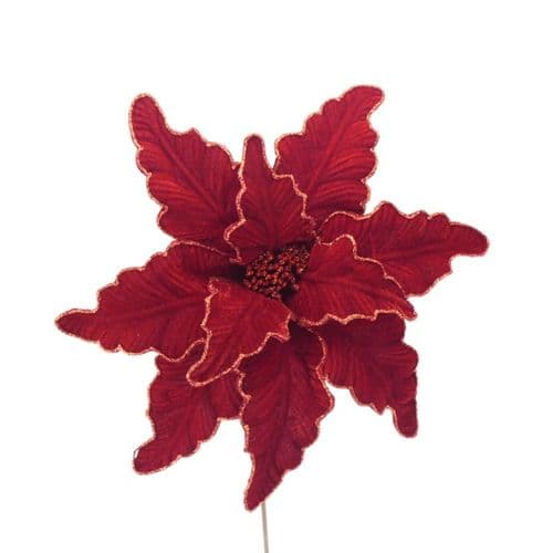 Super Luxe Poinsettia Stem Red