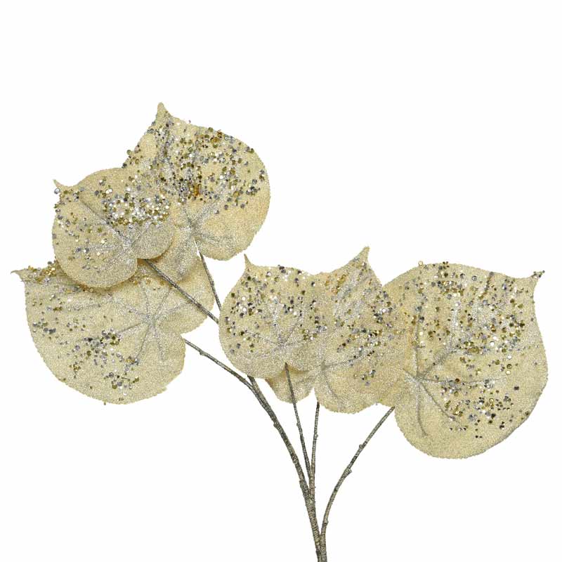 68cm Leaf Spray Champagne