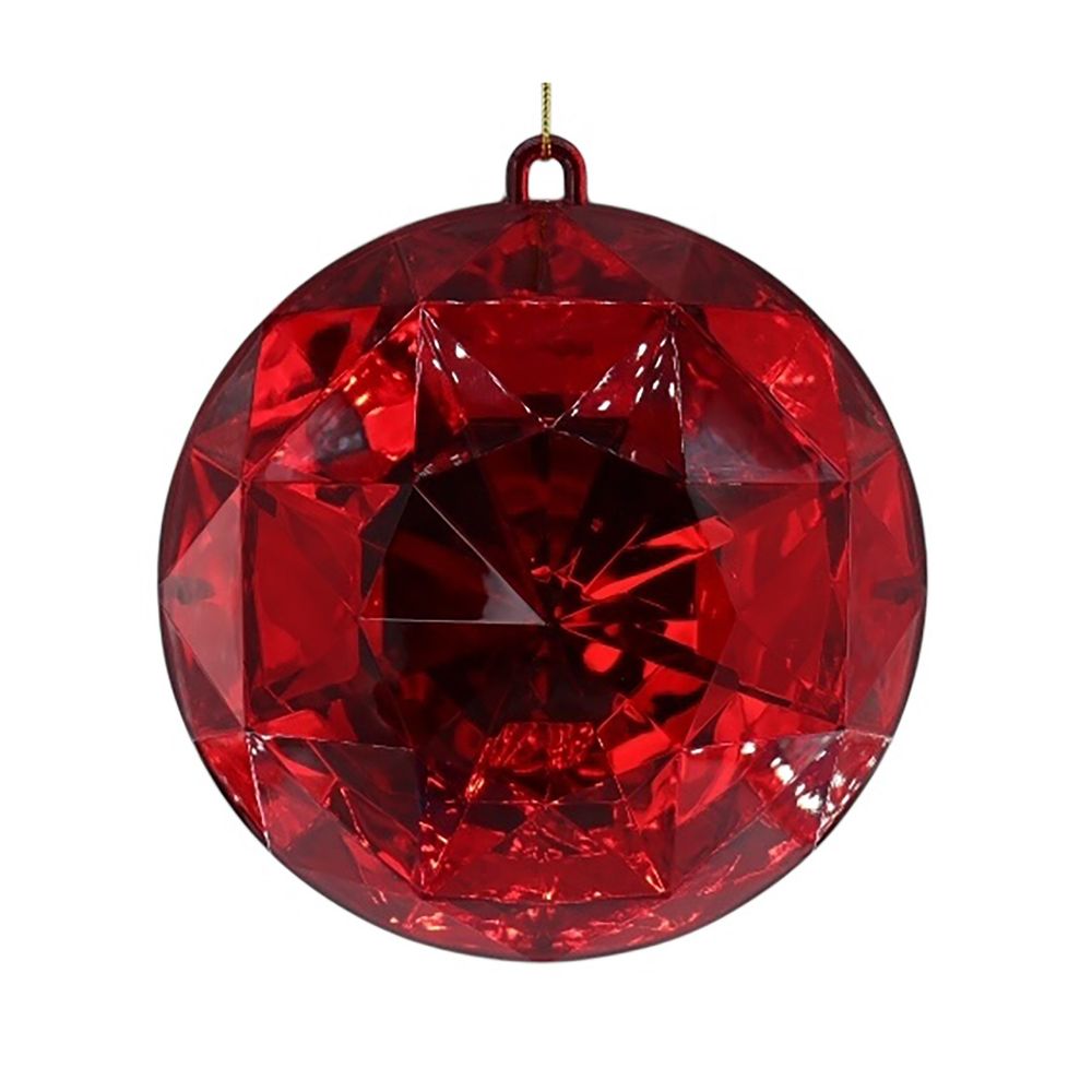 Diamond Round Hanging Decoration - Red