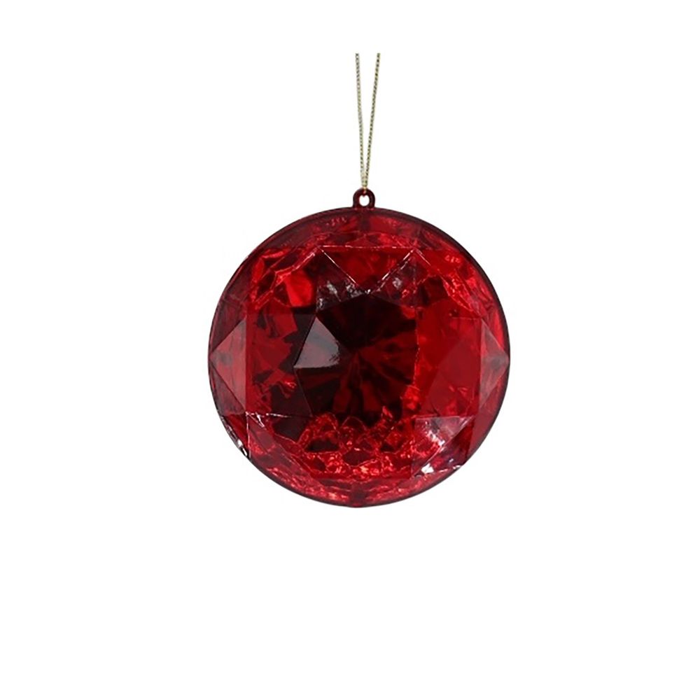 Diamond Round Hanging Decoration - Red