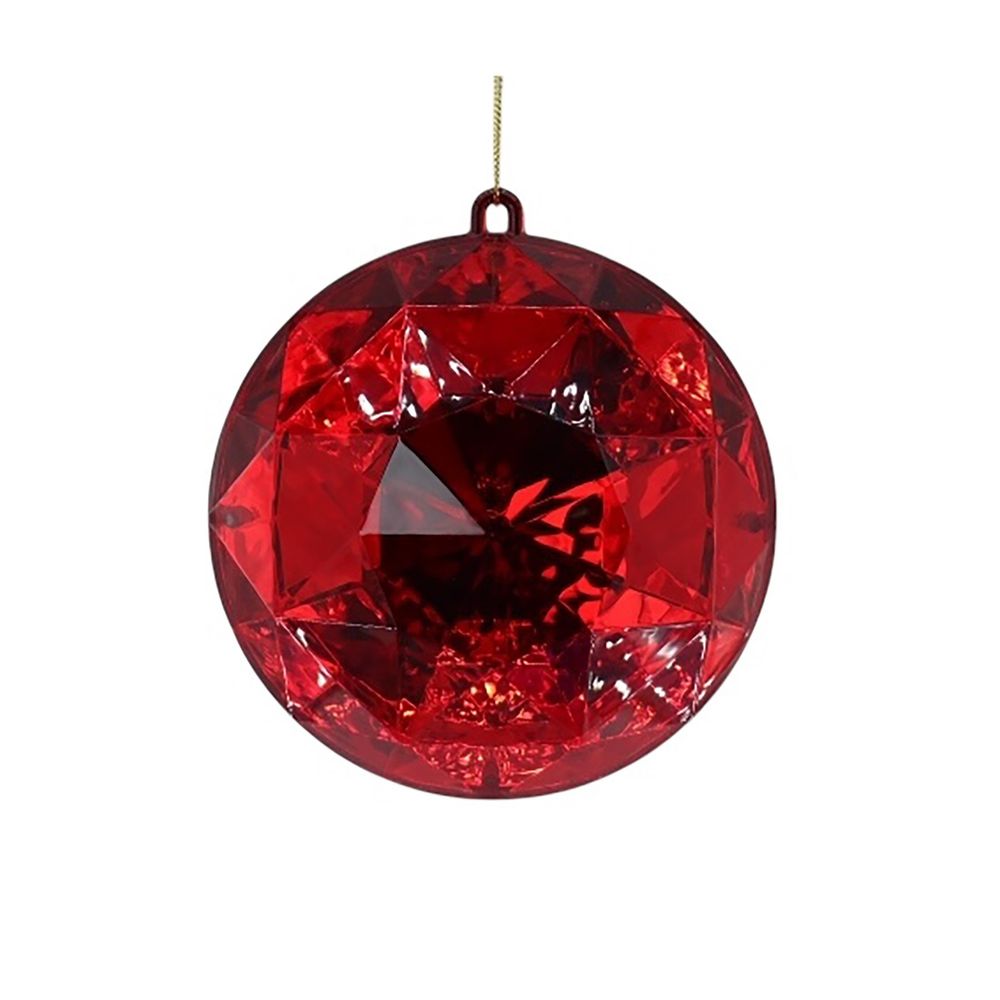 Diamond Round Hanging Decoration - Red
