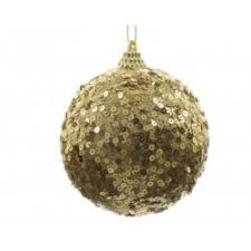 Bauble With Gold Sequins 8cm