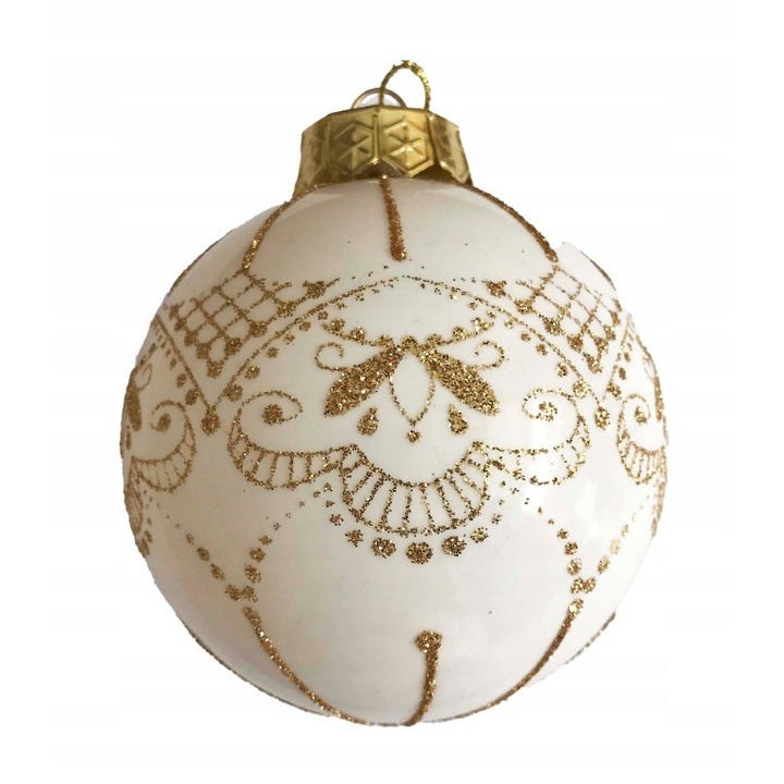 Baubles Shatterproof 10cm Lacce Pattern