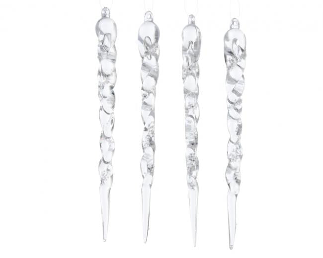 Set of 4 Icicle Shaped Tree Ornaments
