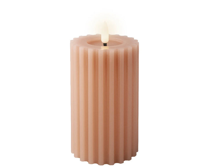LED Carved Candle - Light Pink