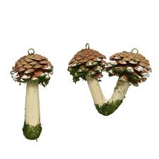 Mushroom Pinecone Hanger 10cm