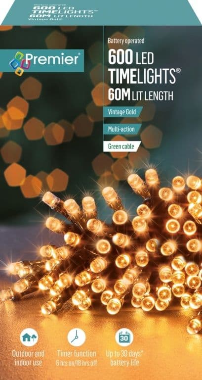 600 LED Timelights Battery Operated Lights