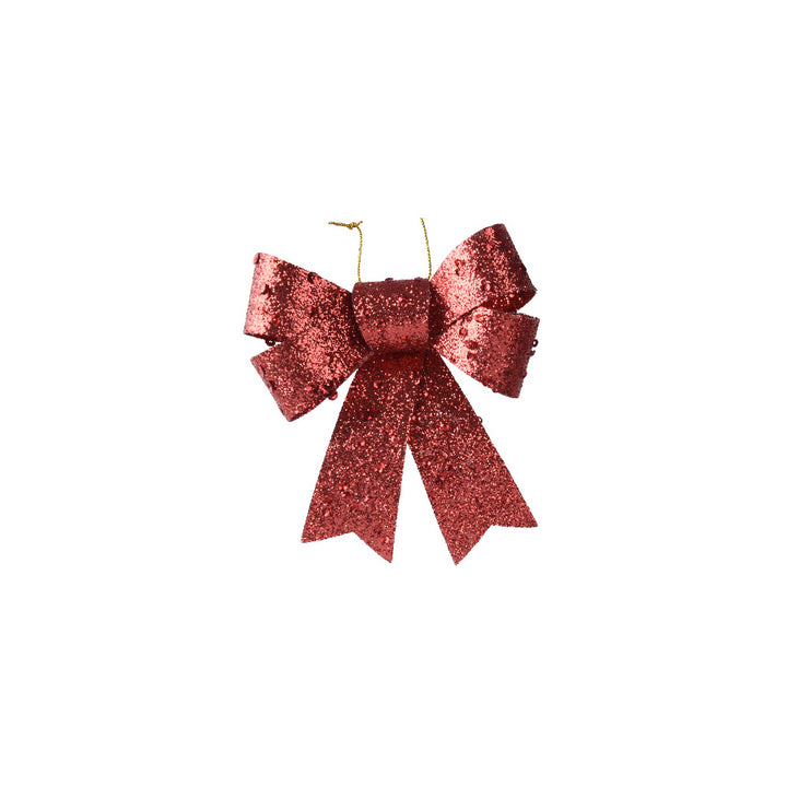 10.5cm Plastic Bow Ornament- Choice Of Colours