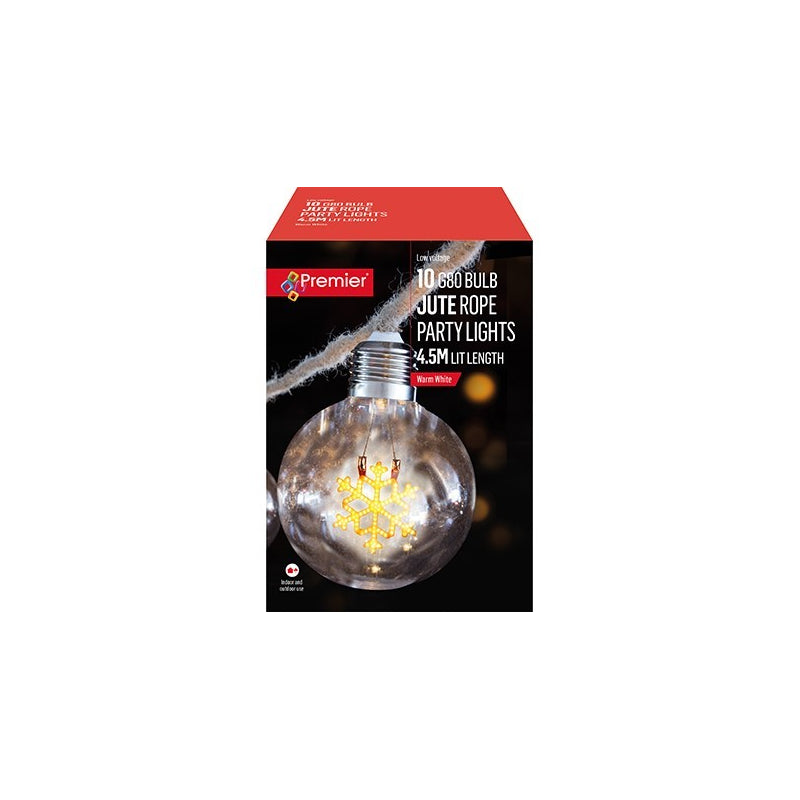 Jute Rope Light W/ Snowflake G80 Bulb