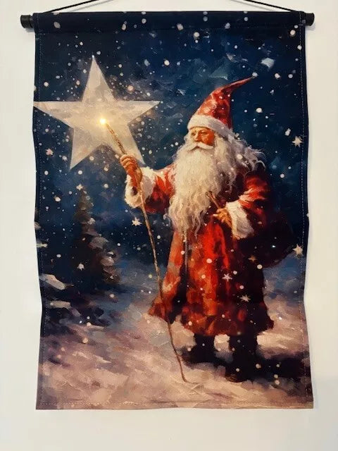 Battery Operated Lit Fabric Banner - St Nicholas Star