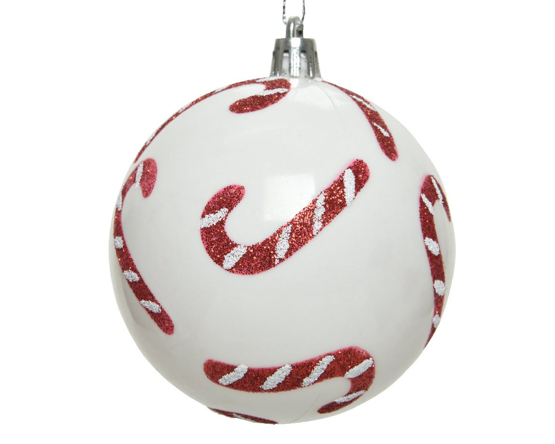 Kaemingk Shatterproof Shiny Bauble - Painted Candy Cane