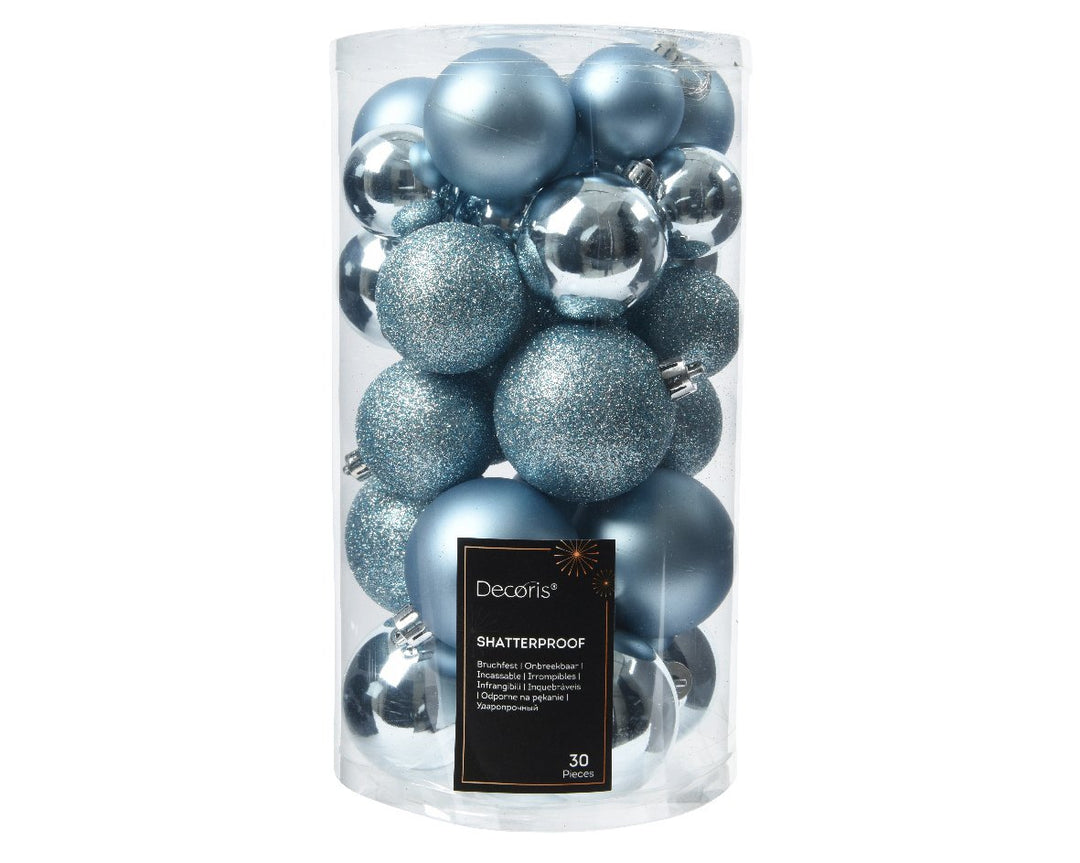 Kaemingk Mixed Shatterproof Baubles - Tube of 30