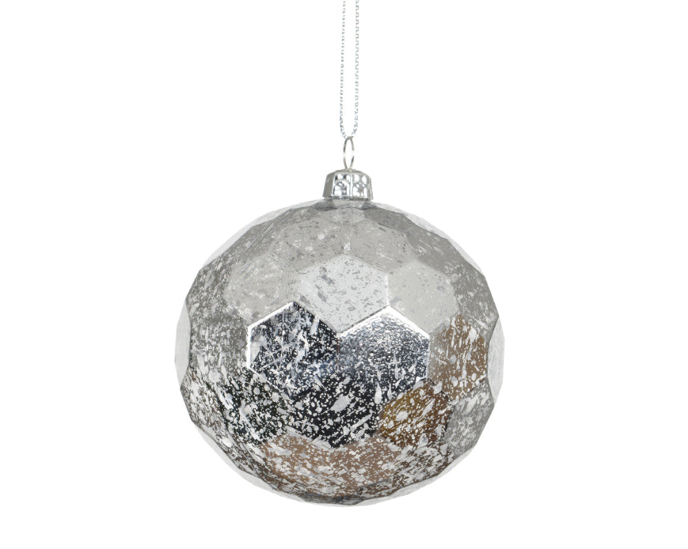 8cm Bauble Diamond Polystyrene Antique