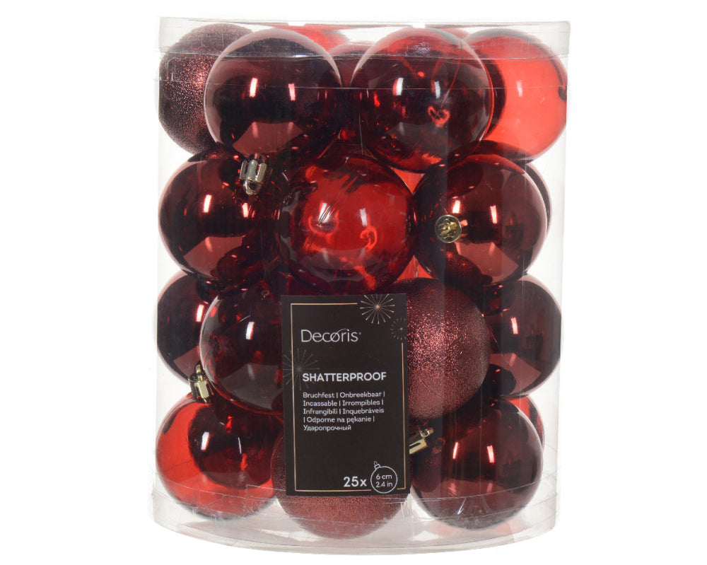 6cm Shatterproof Baubles - Oxblood (Box of 25)
