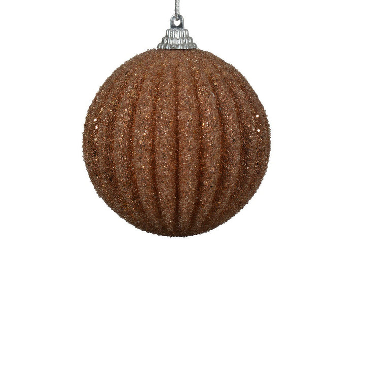 Brown Foam Bauble On Wire W/ Beads & Glitters