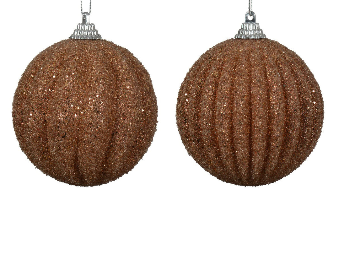 Kaemingk Foam Bauble On Wire W/ Beads & Glitters - Set of 2