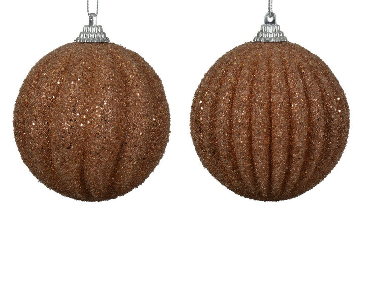 Kaemingk Foam Bauble On Wire W/ Beads & Glitters - Set of 2