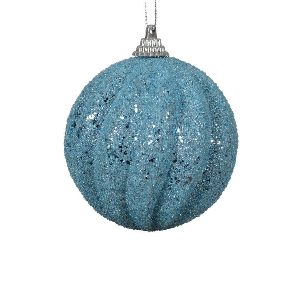 Blue Foam Bauble On Wire W/ Beads & Glitters