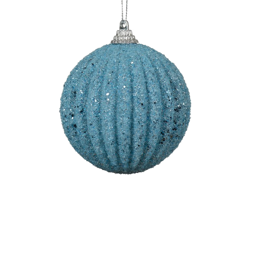 Blue Foam Bauble On Wire W/ Beads & Glitters