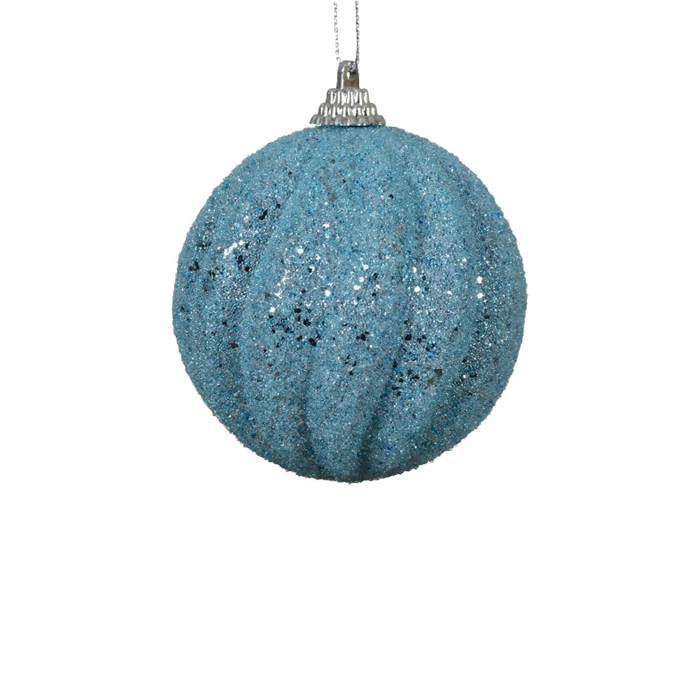 Blue Foam Bauble On Wire W/ Beads & Glitters