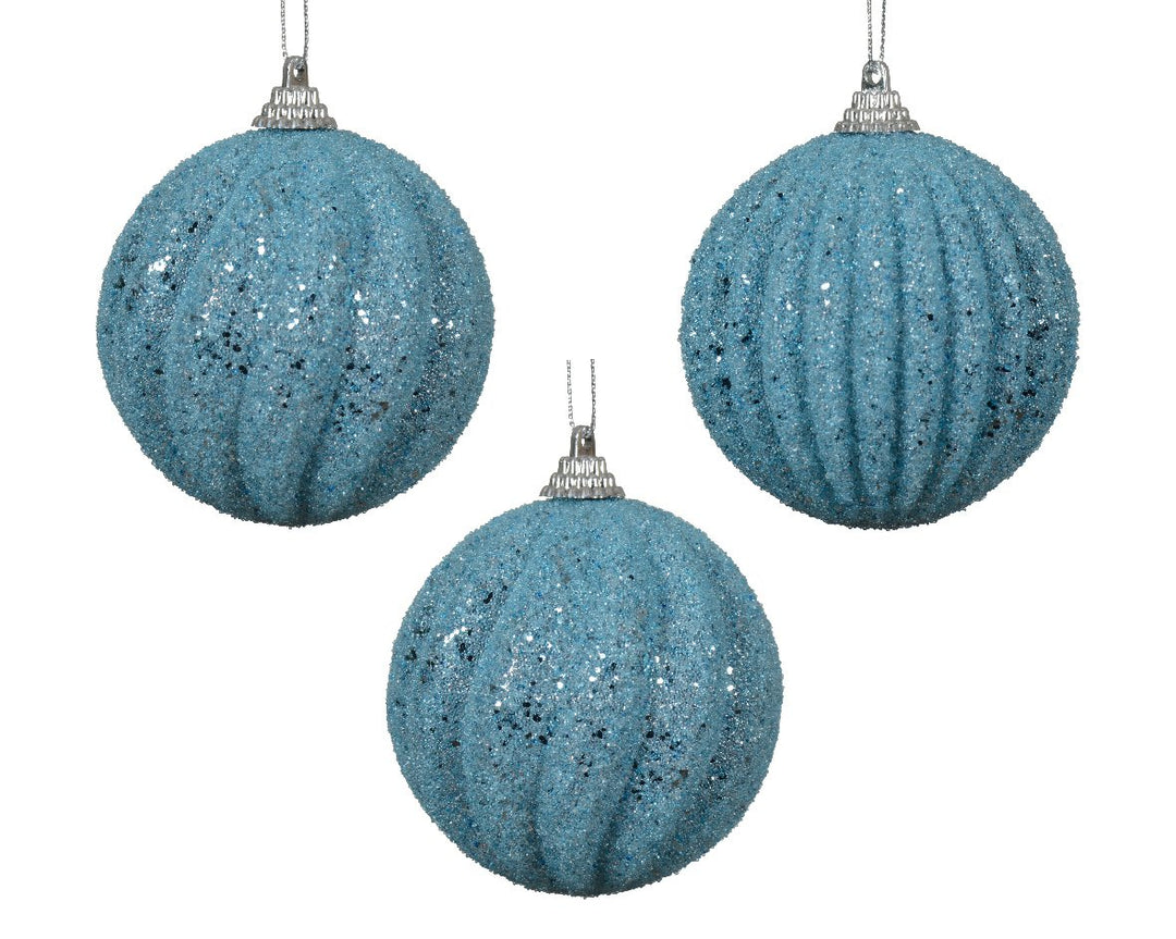 Kaemingk Foam Bauble On Wire W/ Beads & Glitters - Set of 3