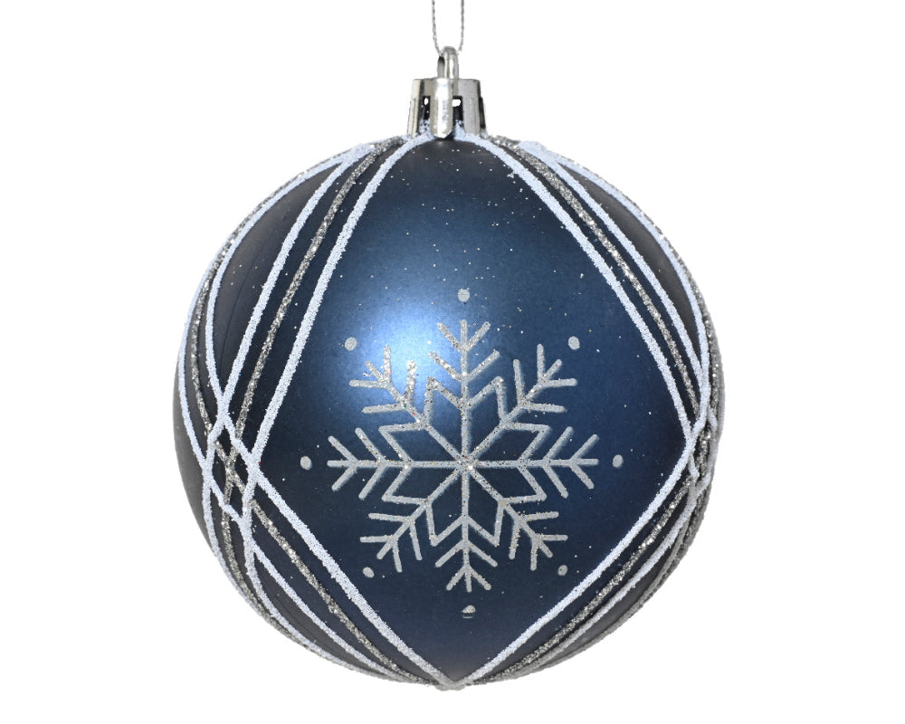 8cm Bauble Plastic Matt Night Blue