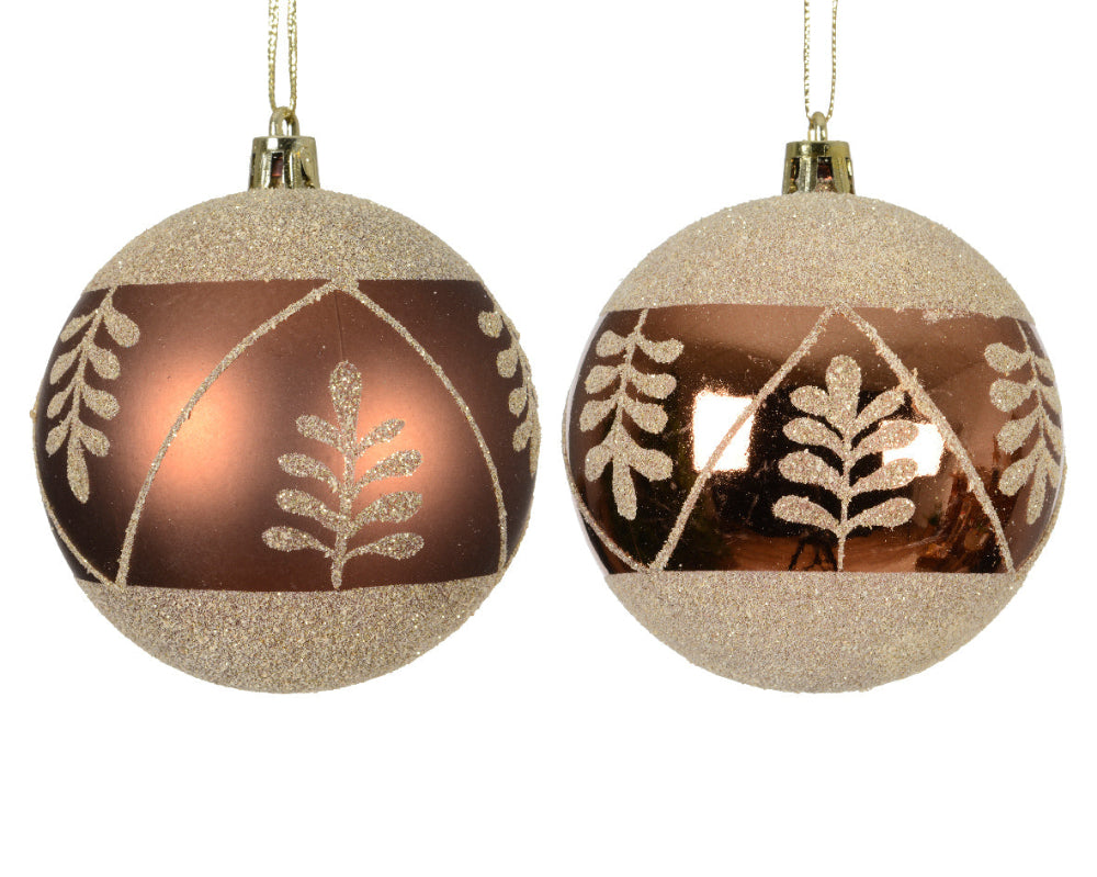8cm Bauble Plastic Brown