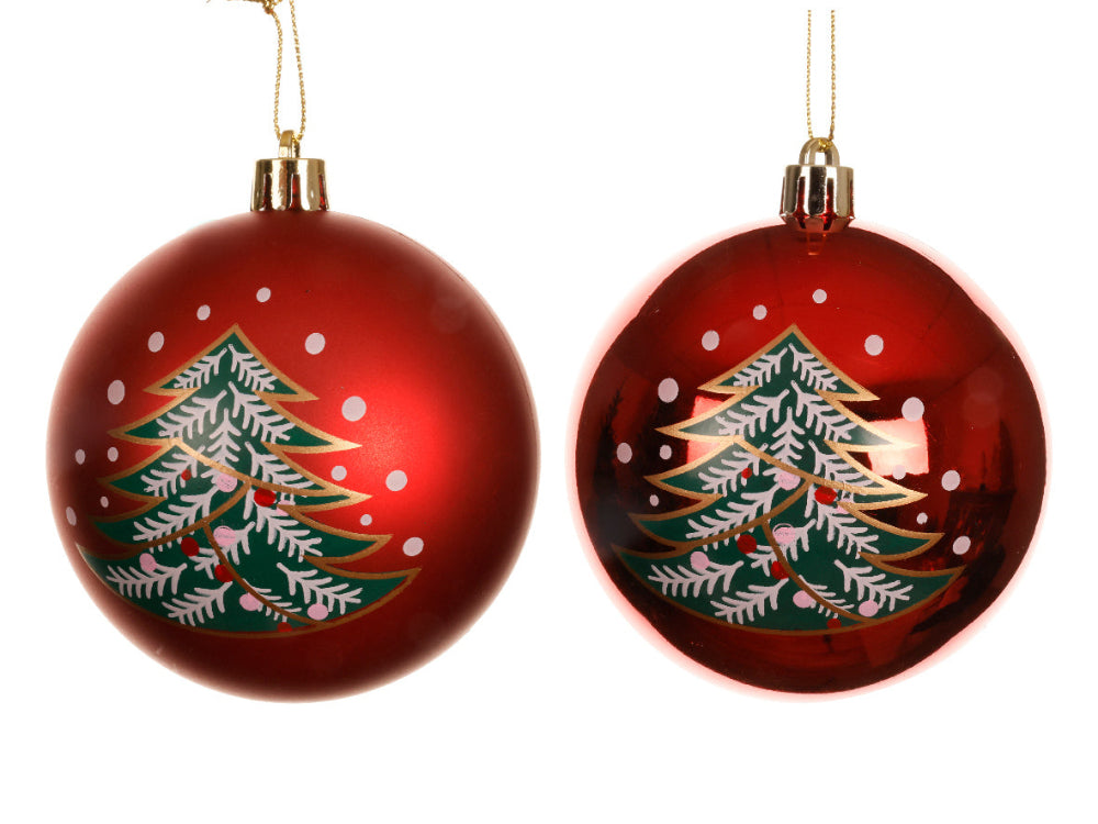 8cm Bauble Polystyrene Shiny/Matt With Tree