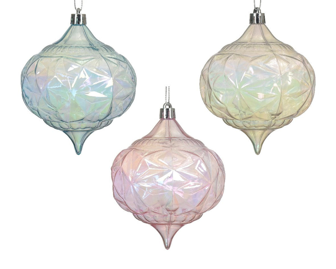 Kaemingk Shatterproof Transparent Pastel Baubles - Set of 3