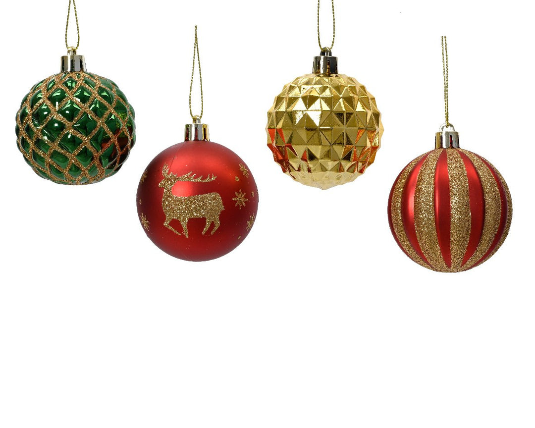 Kaemingk Shatterproof Shiny & Matt Baubles - Set of 4