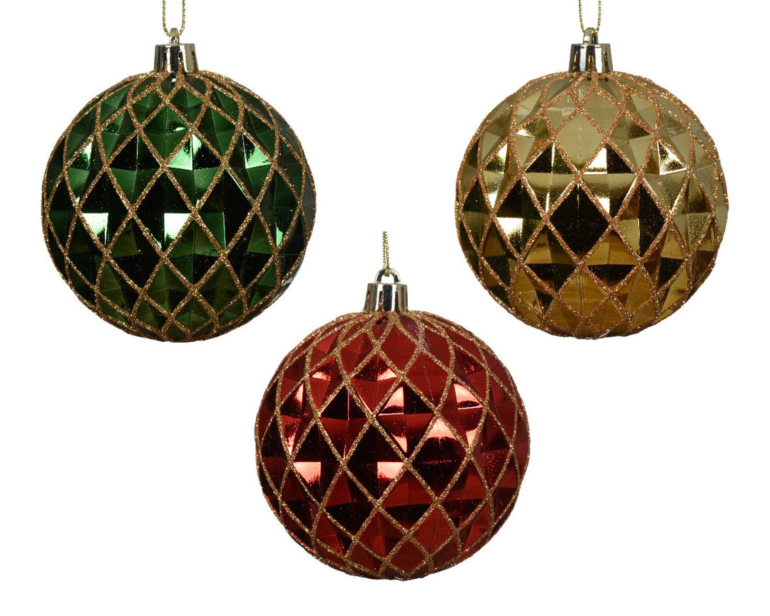 Kaemingk Shatterproof Shiny Baubles - Set of 3