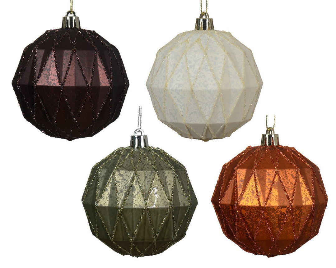 Kaemingk Shatterproof Polygon Baubles - Set of 4