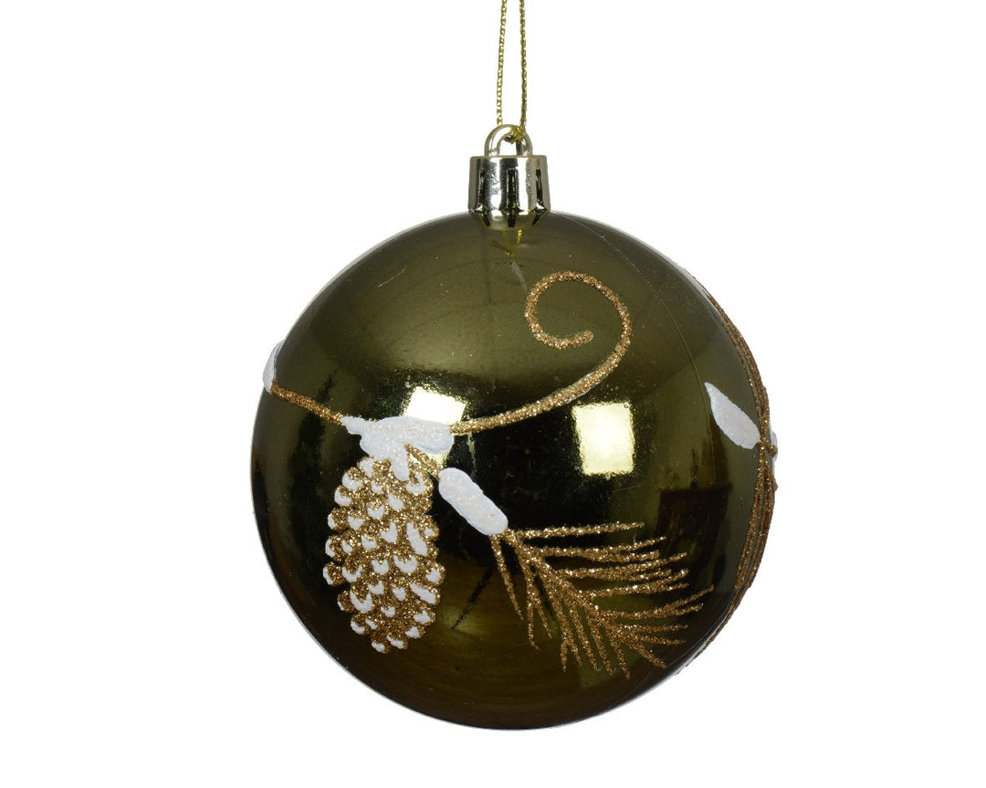 Kaemingk Shatterproof Bauble W/ Painter Leaf