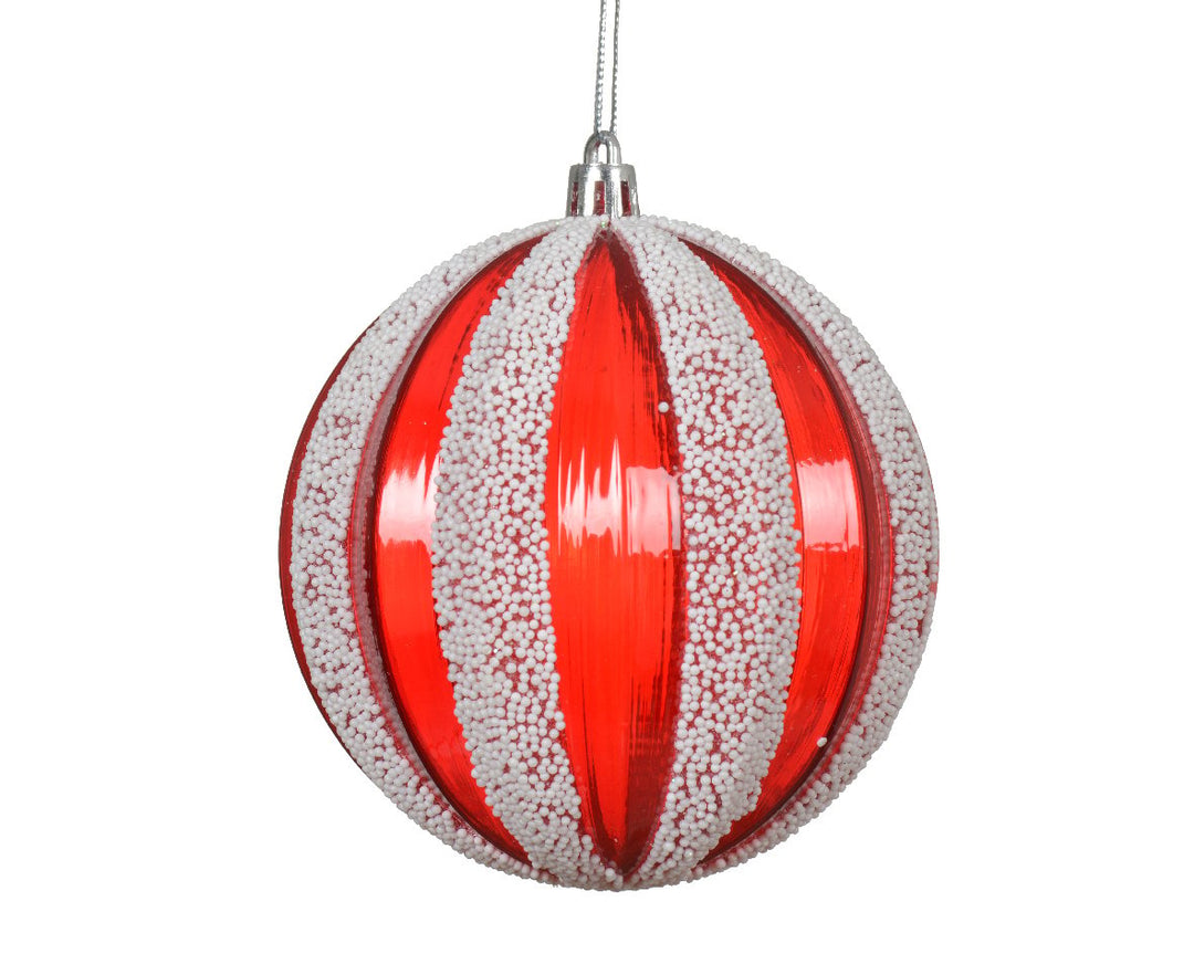 Kaemingk Plastic Transparent Bauble - Candy Cane Stripe