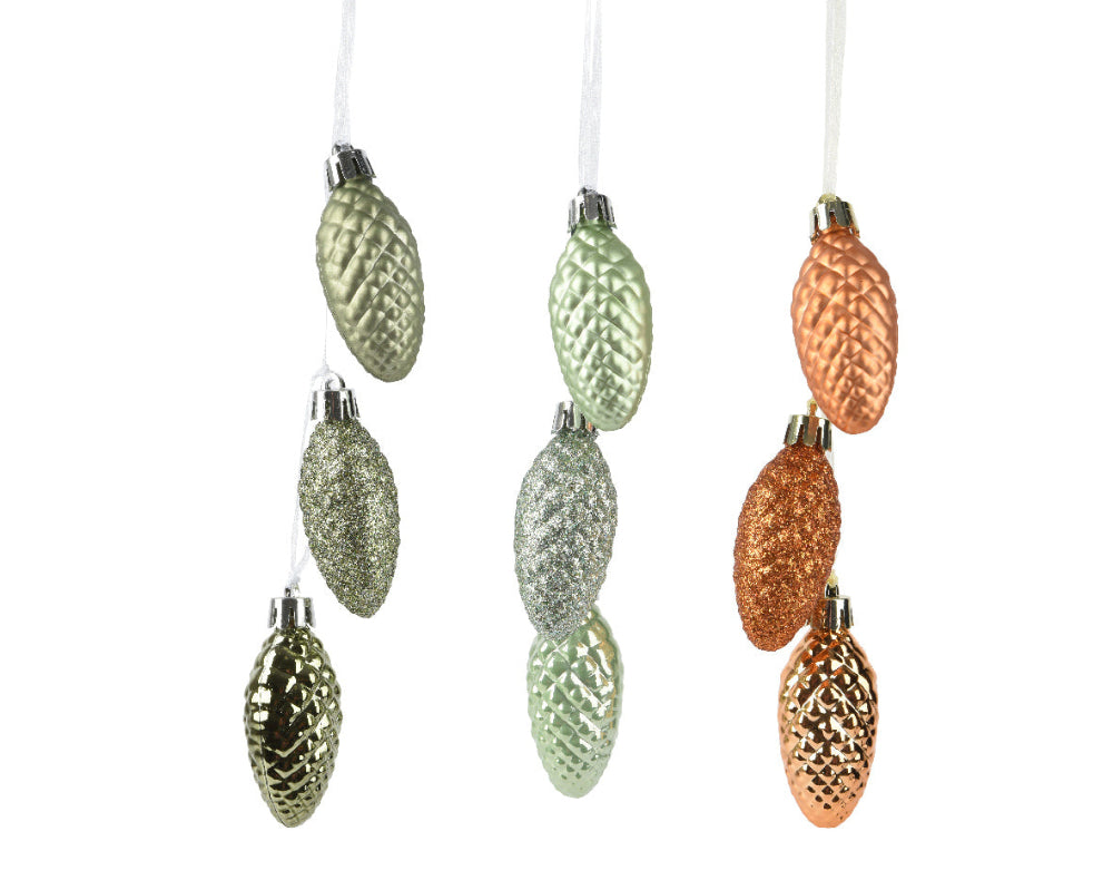 Pinecone Polystyrene Shiny/Matt & Glitter Mix