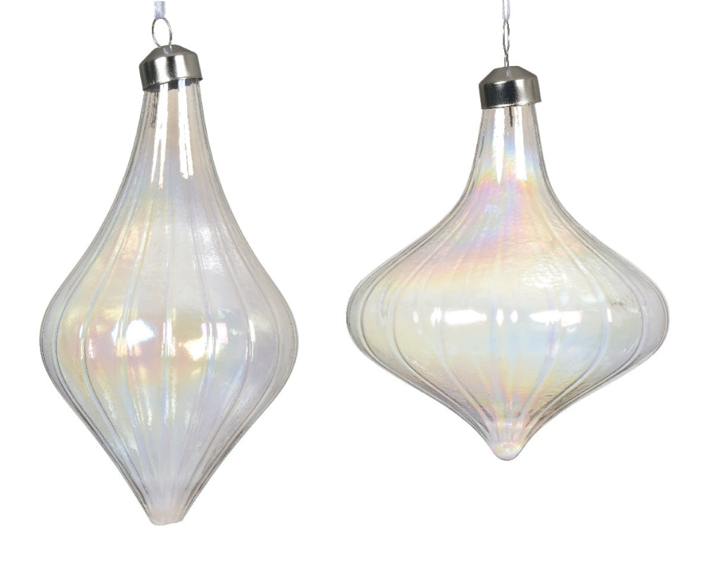 13cm Glass Bauble Clear