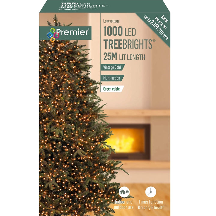 1000 LED TreeBrights Tree Lights With Green Cable