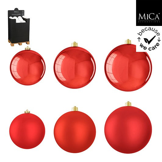 Edelman Unbreakable Christmas Bauble Set 74pcs Red - d25cm