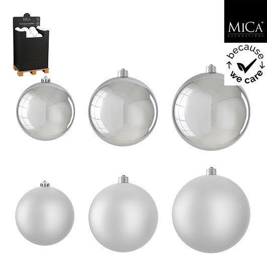 Edelman Unbreakable Christmas Bauble Set 74pcs Silver - d25cm