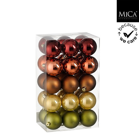 Edelman Unbreakable Bauble Set 30pcs Brown - d6cm