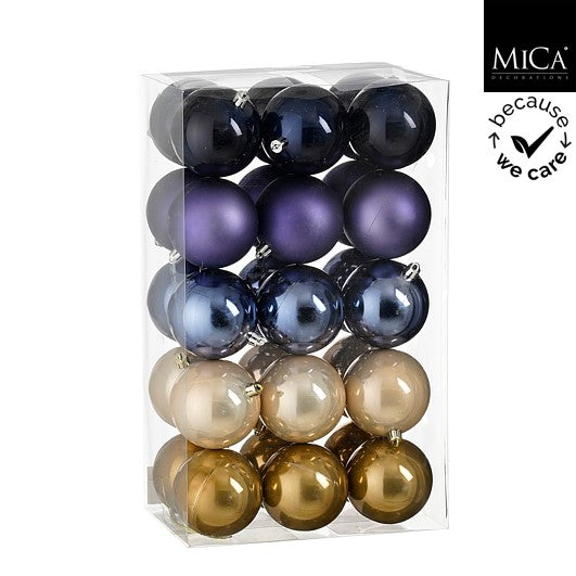 Edelman Unbreakable Bauble Set 30pcs Purple - d8cm