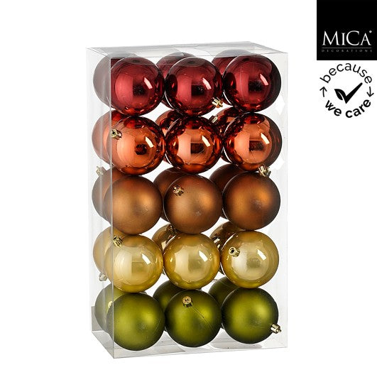 Edelman Unbreakable Bauble Set 30pcs Brown - d8cm