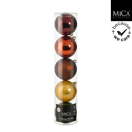 Edelman Unbreakable Bauble Set 5pcs Brown - d15cm