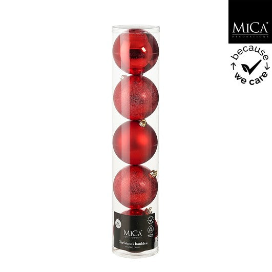Edelman Unbreakable Bauble Set 5pcs Red - d15cm