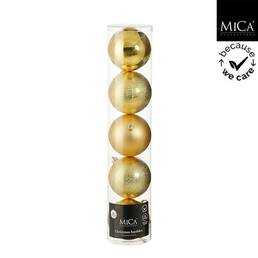Edelman Unbreakable Bauble Set 5pcs Gold - d15cm (Set 2)